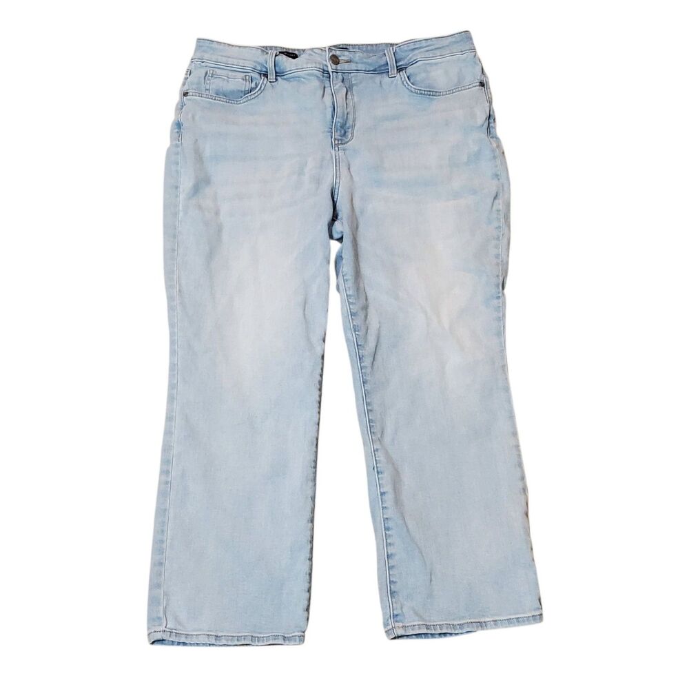 NYDJ Womens Sz 18 Petite Marilyn Straight Jeans Pamplona Ice - Picture 2 of 9